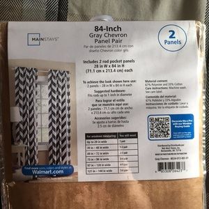 84 - inch grey chevron panel pair curtains